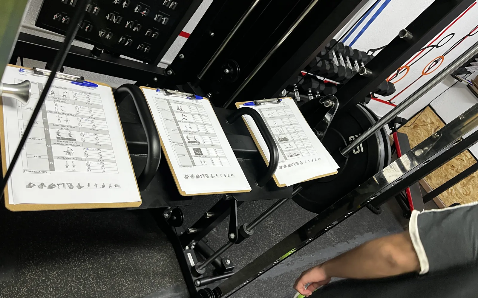 Fichas de entrenamiento individuales de los clientes de CEP